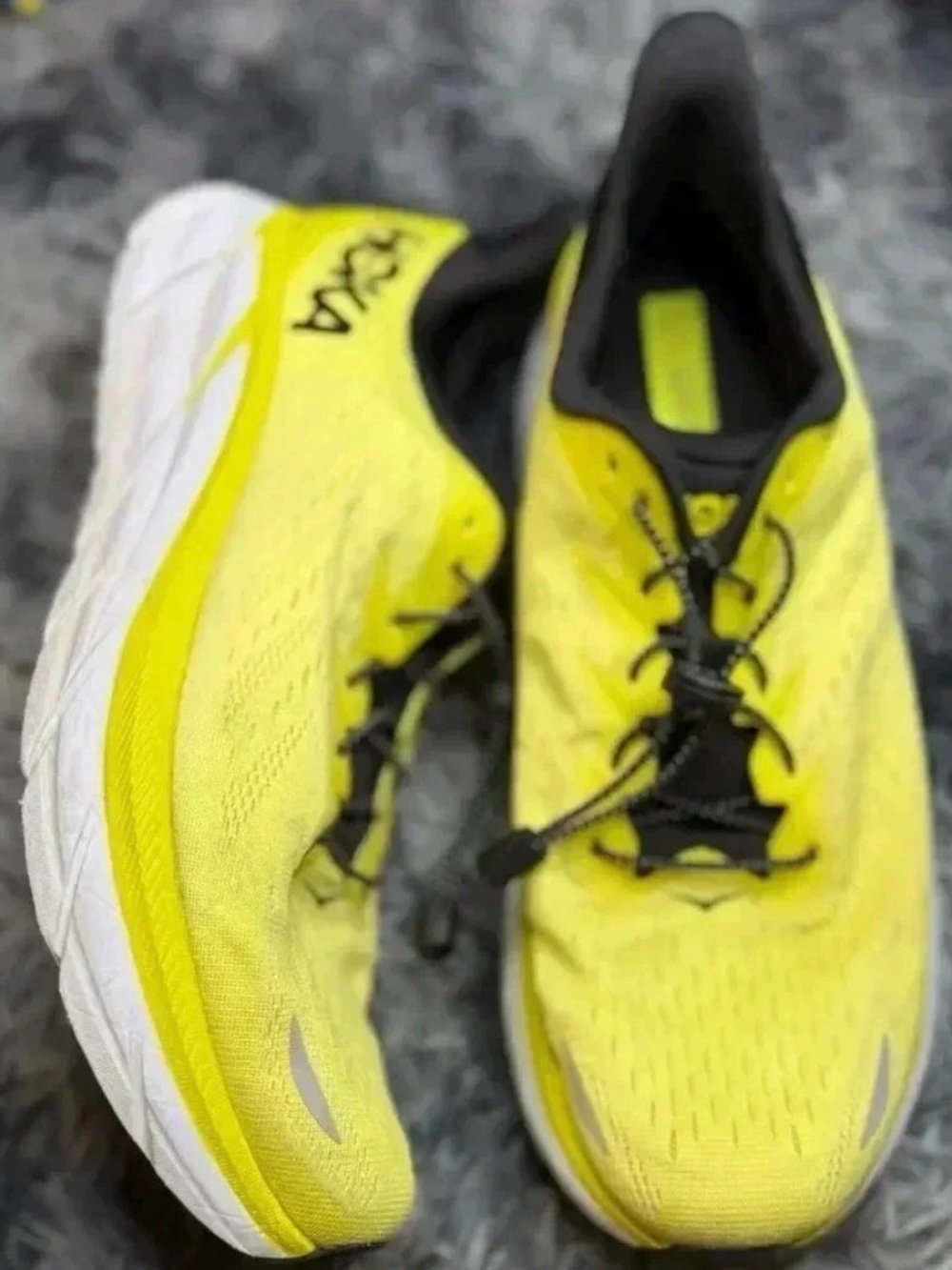 Hoka One One Mens Yellow Running Shoes Size 12D